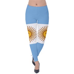 Argentina Flag Velvet Leggings by FlagGallery