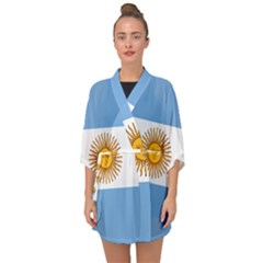 Argentina Flag Half Sleeve Chiffon Kimono by FlagGallery