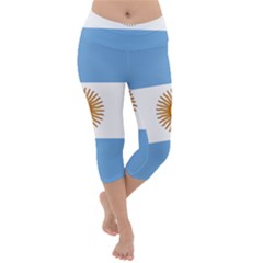 Argentina Flag Lightweight Velour Capri Yoga Leggings by FlagGallery