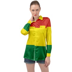 Bolivia Flag Long Sleeve Satin Shirt