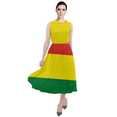 Bolivia Flag Round Neck Boho Dress