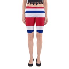 Costa Rica Flag Yoga Cropped Leggings by FlagGallery