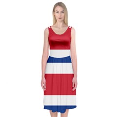 Costa Rica Flag Midi Sleeveless Dress by FlagGallery