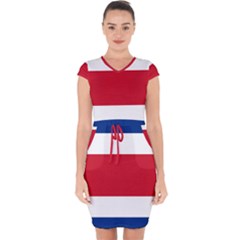 Costa Rica Flag Capsleeve Drawstring Dress  by FlagGallery