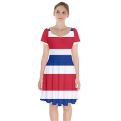 Costa Rica Flag Short Sleeve Bardot Dress by FlagGallery