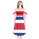 Costa Rica Flag Shoulder Tie Bardot Midi Dress View1