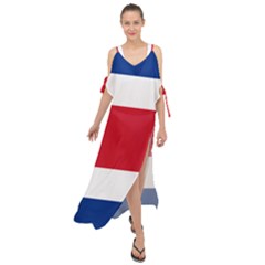 Costa Rica Flag Maxi Chiffon Cover Up Dress by FlagGallery