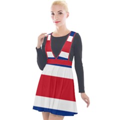 Costa Rica Flag Plunge Pinafore Velour Dress by FlagGallery