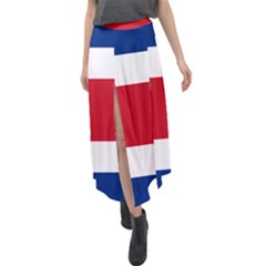 Costa Rica Flag Velour Split Maxi Skirt by FlagGallery