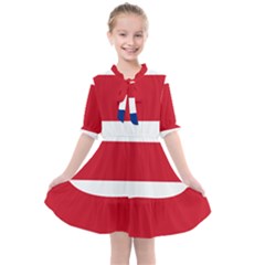 Costa Rica Flag Kids  All Frills Chiffon Dress