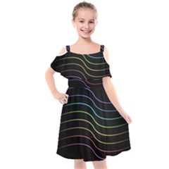 Wallpaper Background Colors Neon Kids  Cut Out Shoulders Chiffon Dress