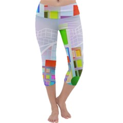 City Modern Business Skyscrapers Capri Yoga Leggings by Pakrebo