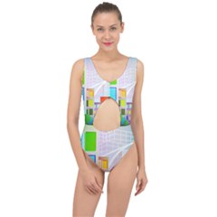 City Modern Business Skyscrapers Center Cut Out Swimsuit by Pakrebo