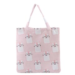 Pattern Pink Cute Sweet Fur Cats Grocery Tote Bag by Pakrebo