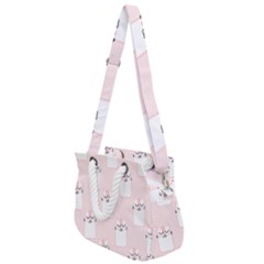 Pattern Pink Cute Sweet Fur Cats Rope Handles Shoulder Strap Bag