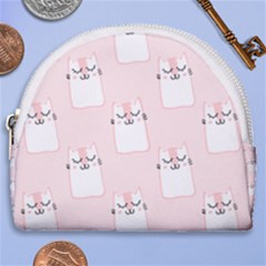 Pattern Pink Cute Sweet Fur Cats Horseshoe Style Canvas Pouch by Pakrebo