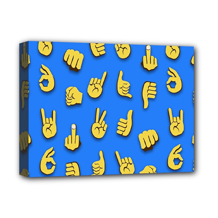 Emojis Hands Fingers Background Deluxe Canvas 16  x 12  (Stretched) 