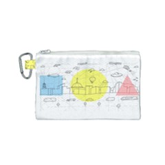 Urban City Skyline Sketch Canvas Cosmetic Bag (small) by Pakrebo