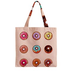 Donut Sweets Baking Food Tasty Zipper Grocery Tote Bag by Pakrebo