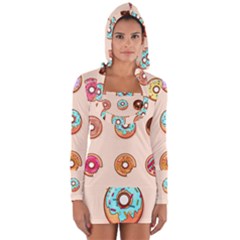 Donut Sweets Baking Food Tasty Long Sleeve Hooded T-shirt by Pakrebo