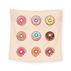 Donut Sweets Baking Food Tasty Square Tapestry (small) by Pakrebo