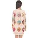 Donut Sweets Baking Food Tasty Long Sleeve Chiffon Shift Dress  View2