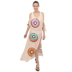 Donut Sweets Baking Food Tasty Maxi Chiffon Cover Up Dress by Pakrebo