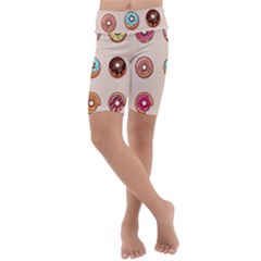 Donut Sweets Baking Food Tasty Kids  Lightweight Velour Cropped Yoga Leggings by Pakrebo