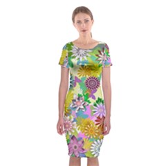 Illustration Pattern Abstract Classic Short Sleeve Midi Dress by Pakrebo