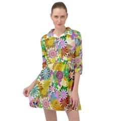 Illustration Pattern Abstract Mini Skater Shirt Dress