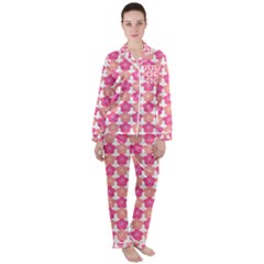 Sakura Flower Pattern Satin Long Sleeve Pyjamas Set by Pakrebo