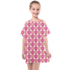 Sakura Flower Pattern Kids  One Piece Chiffon Dress