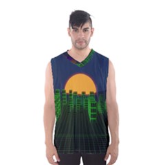 Neon City Retro Grid 80s Men s Sportswear by Pakrebo