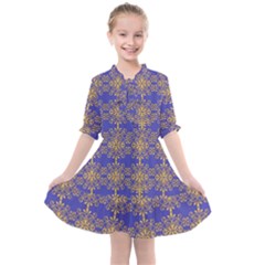 Pattern Wallpaper Ornament Retro Kids  All Frills Chiffon Dress