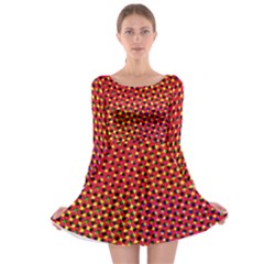 Pattern Textile Structure Abstract Long Sleeve Skater Dress by Pakrebo