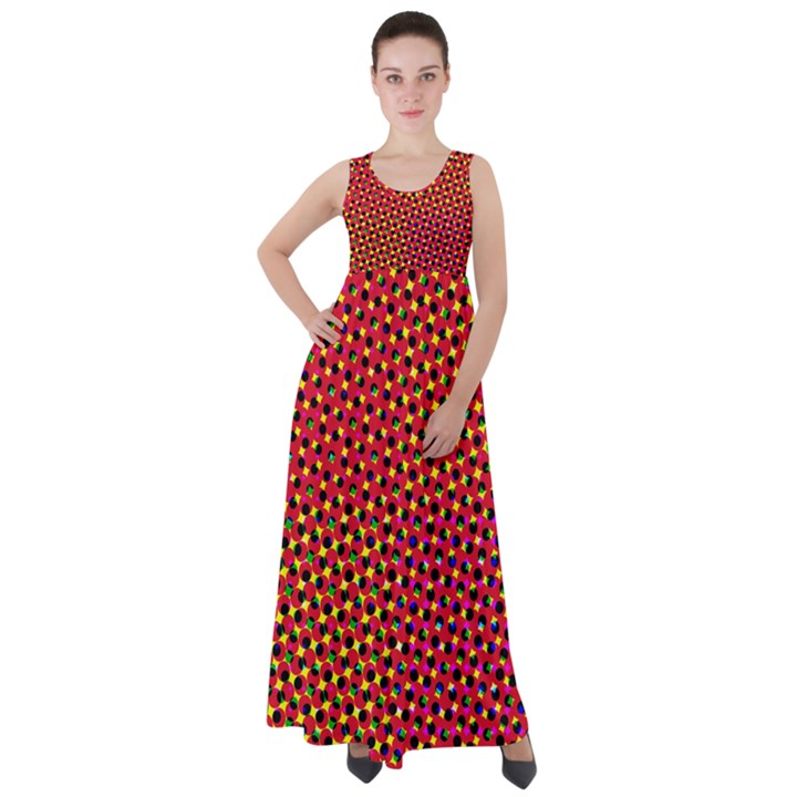 Pattern Textile Structure Abstract Empire Waist Velour Maxi Dress