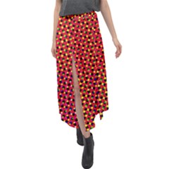 Pattern Textile Structure Abstract Velour Split Maxi Skirt by Pakrebo