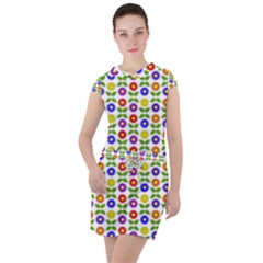 Flowers Colors Colorful Flowering Drawstring Hooded Dress by Pakrebo