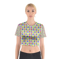 Flowers Colors Colorful Flowering Cotton Crop Top by Pakrebo