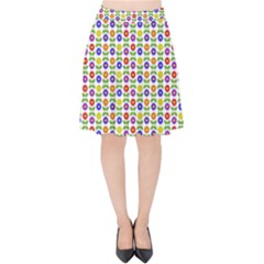 Flowers Colors Colorful Flowering Velvet High Waist Skirt by Pakrebo