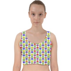 Flowers Colors Colorful Flowering Velvet Racer Back Crop Top by Pakrebo