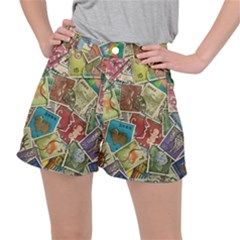 Old Vintage Japanese Mix Stamp Ripstop Shorts by Pakrebo