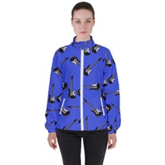 Guitar Instruments Music Rock Women s High Neck Windbreaker by Pakrebo