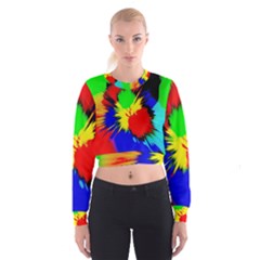 Color Halftone Grid Raster Image Cropped Sweatshirt by Pakrebo