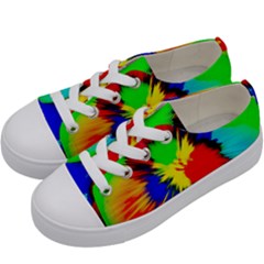 Color Halftone Grid Raster Image Kids  Low Top Canvas Sneakers by Pakrebo