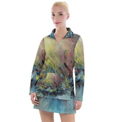 Abstract Women s Long Sleeve Casual Dress