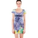 Flower Short Sleeve Bodycon Dress View1