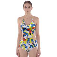 Pop Art Camouflage 2 Cut-out One Piece Swimsuit by impacteesstreetweareight