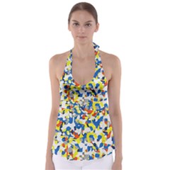 Pop Art Camouflage 2 Babydoll Tankini Top