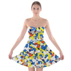 Pop Art Camouflage 2 Strapless Bra Top Dress by impacteesstreetweareight